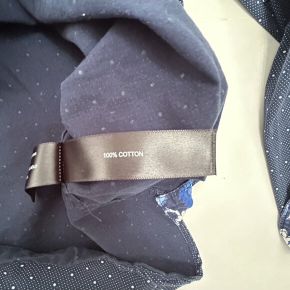 Cactus Man Ricky Singh Navy Blue Polka Dot Mens Size Large Shirt Button Down - Picture 7 of 8